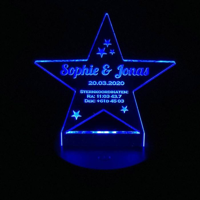 Acrylglas Stern Trophäe mit LED Beleuchtung