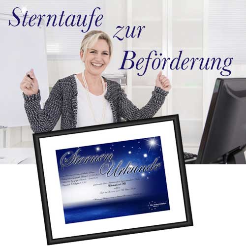 Sterntaufe als Geschenk zur Beförderung