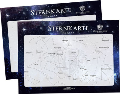 Sterntaufe Sternkarten